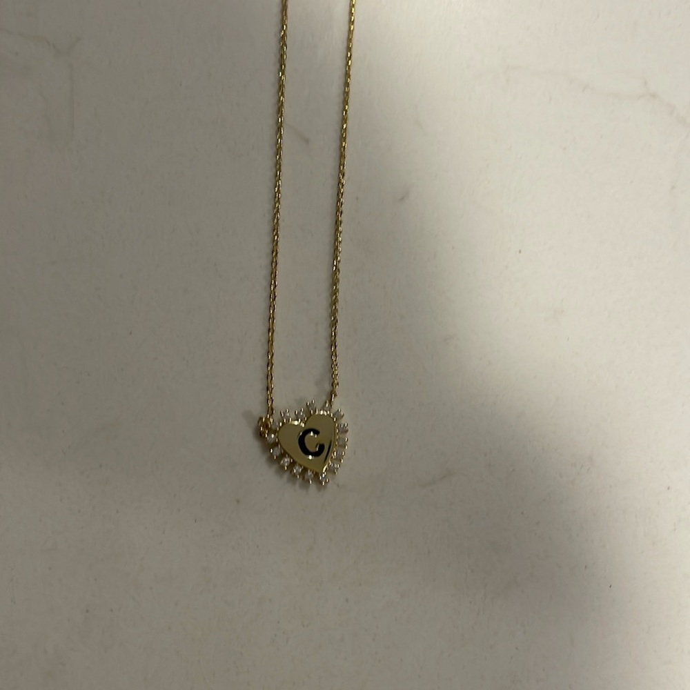 “C” Initial Heart Necklace